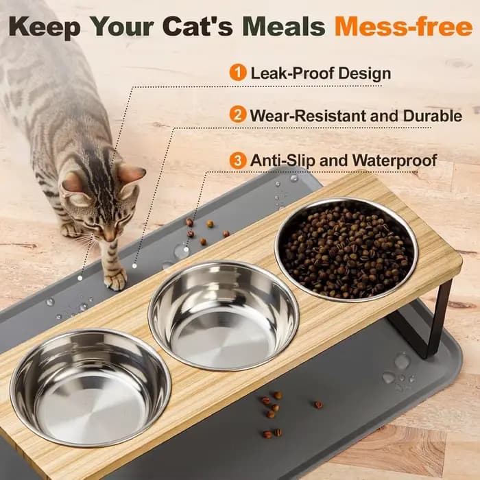 Support pour 3 bols à chat