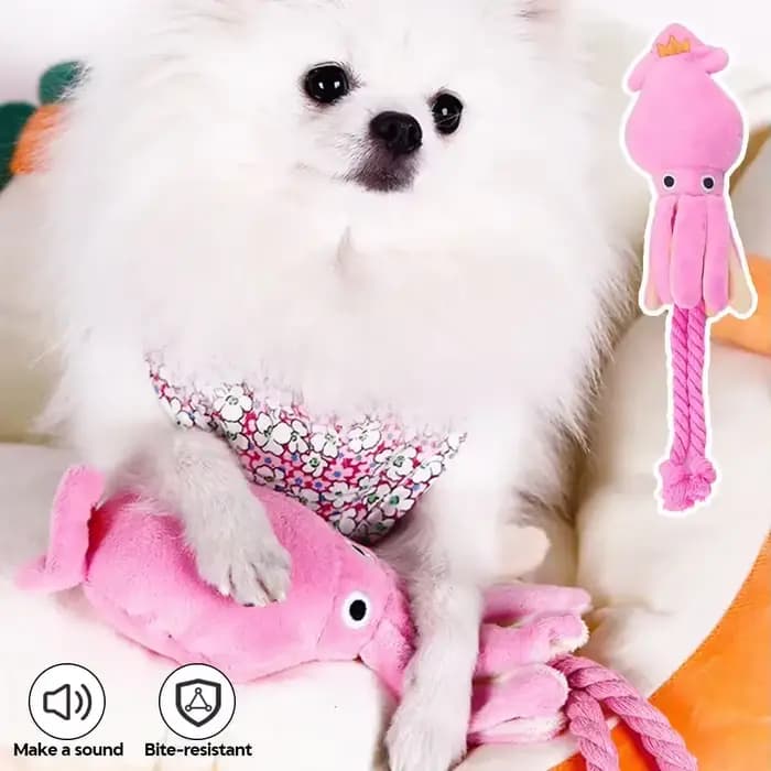 Jouet en peluche en forme de pieuvre pour animaux de compagnie