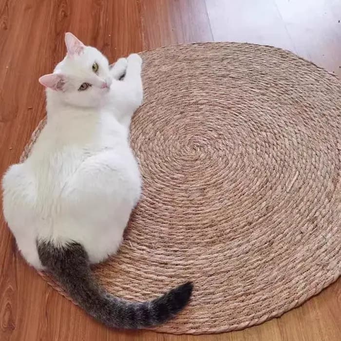 Tapis à gratter en rotin pour chat