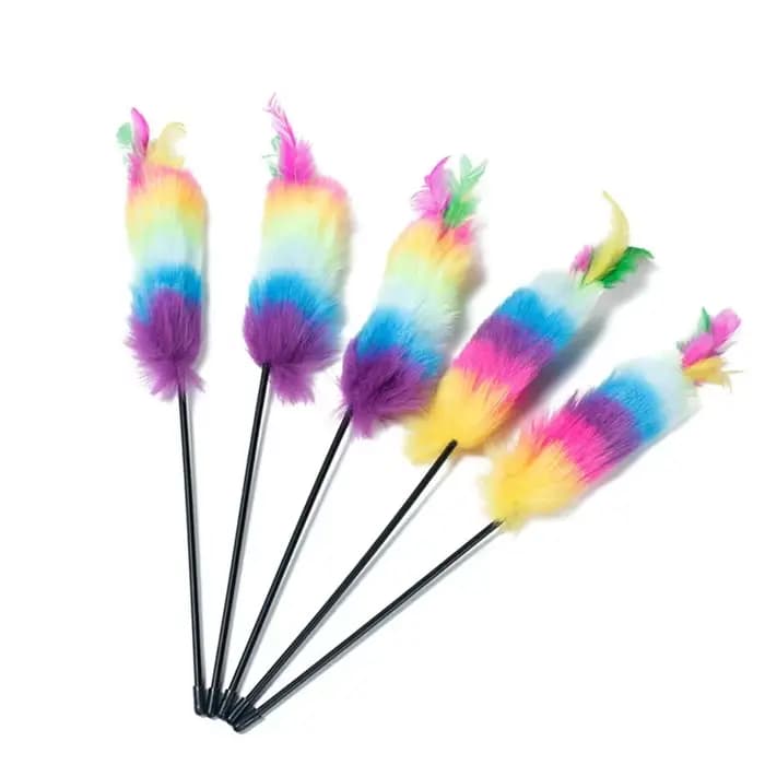 Baguette de teaser en plumes colorées