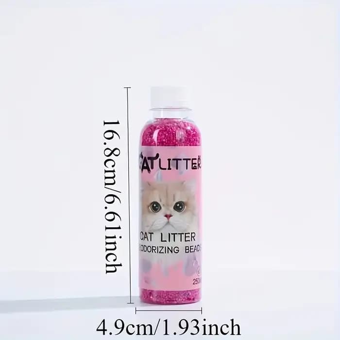 Une bouteille de perles désodorisantes pour litière de chat – Faites l'odeur de votre maison confortable et élimine les odeurs.