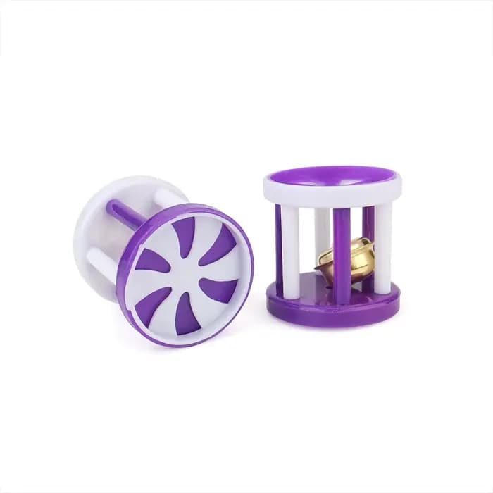 Jouets cylindriques en plastique pour animaux de compagnie avec petite cloche