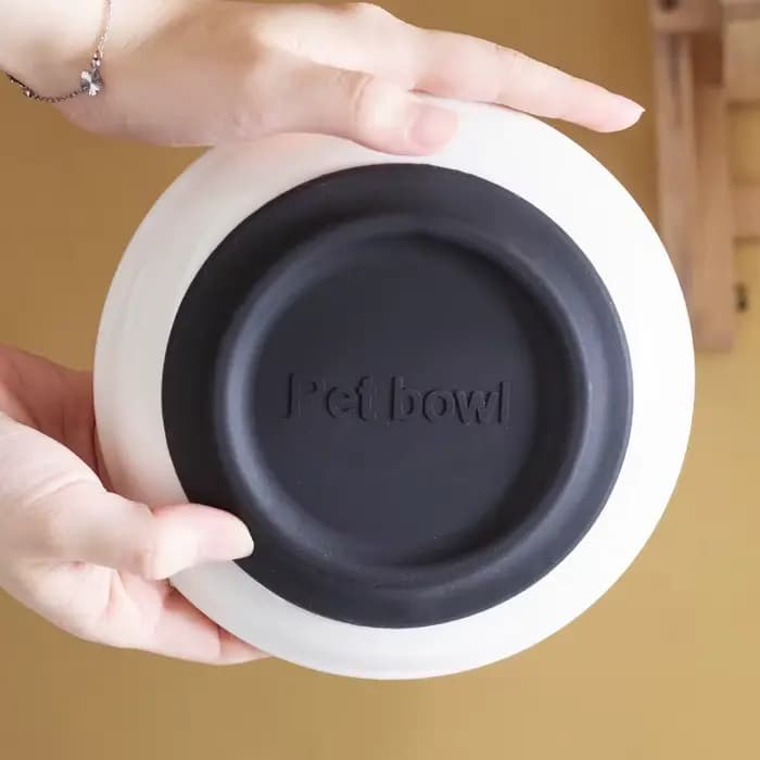 Gamelle en céramique pour chatons ; Assiette antidérapante pour chat ; Support en silicone ; Essentiels charmants pour animaux de compagnie