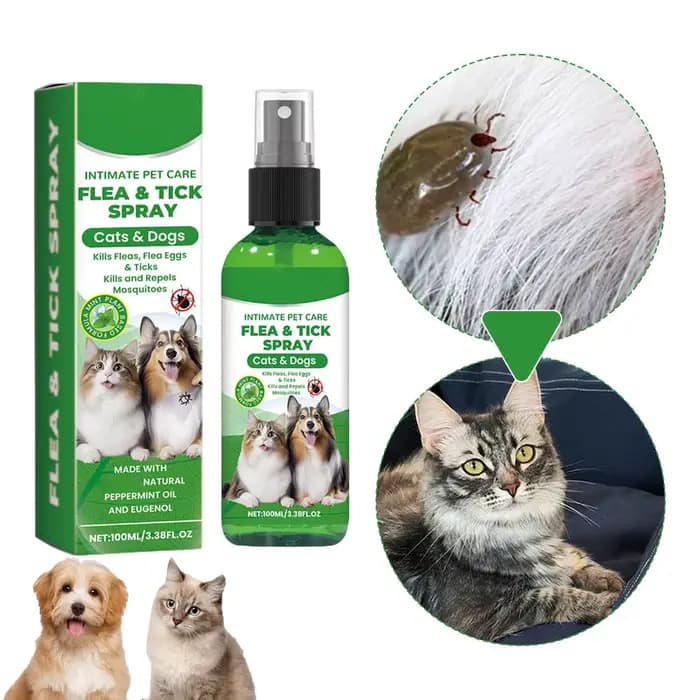 Spray anti-puces et tiques pour chiens et chats 100ml – Anti-puces