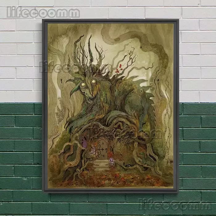 Toile d'art mural avec Illustration de conte de fées de forêt enchantée