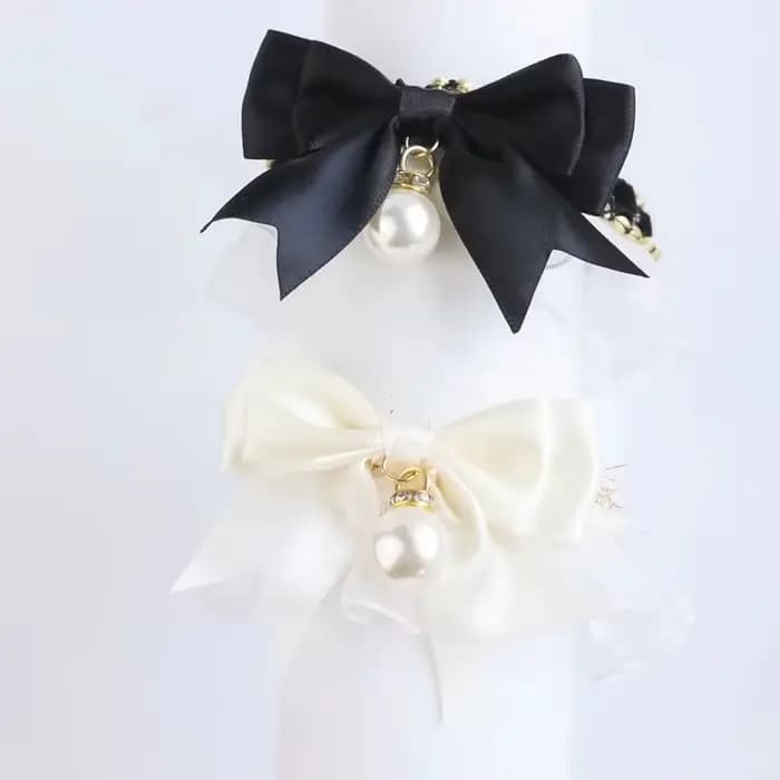 Collier de chien mignon nœud en dentelle colliers de chat