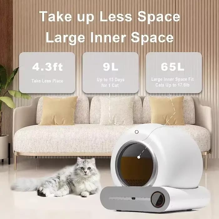 Bac à litière autonettoyant automatique pour chat