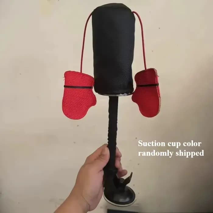 Jouet de sac de frappe pour chat de dessin animé avec gants de boxe et ventouse