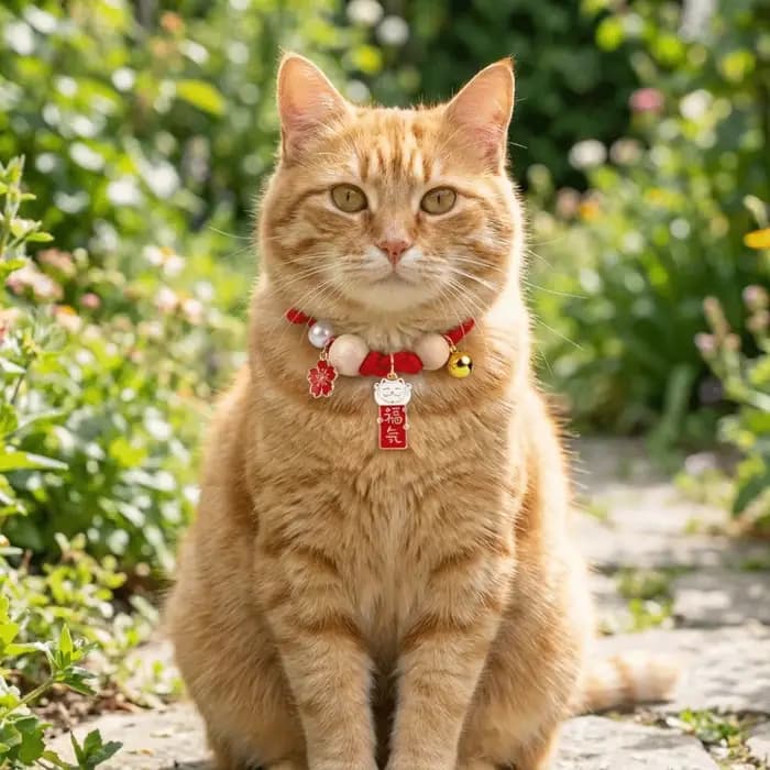 Collier anti-puces ethnique pour chat avec clochettes