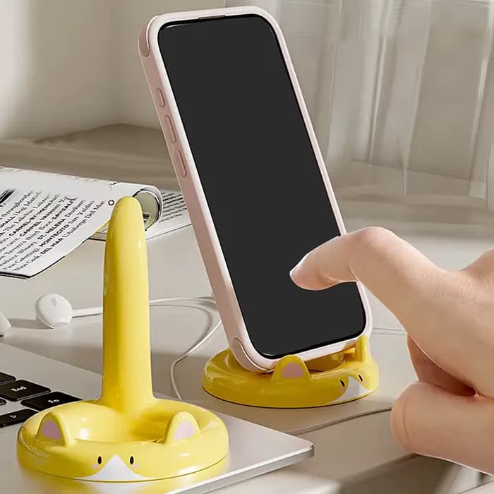 Support de téléphone portable chat de dessin animé mignon et doux, mini support de téléphone portable de bureau créatif, peut être utilisé comme ornement décoratif
