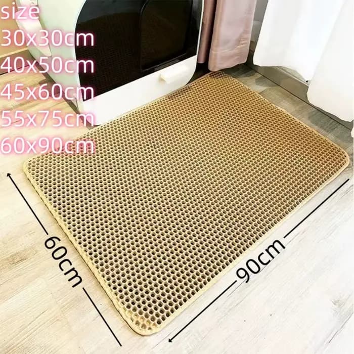 Tapis de litière pour chat grande taille en EVA double couche imperméable