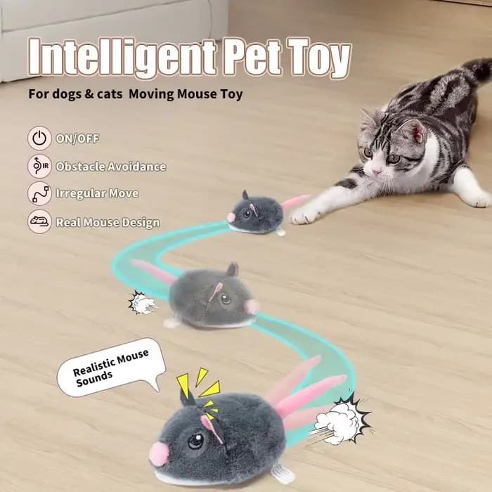 Souris électrique interactive pour chat