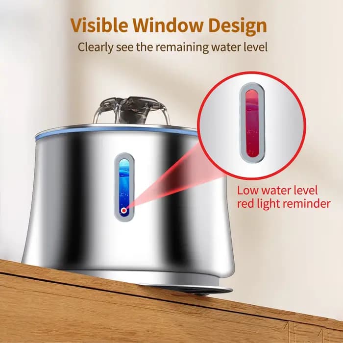 Fontaine d'eau en acier inoxydable pour chats et chiens