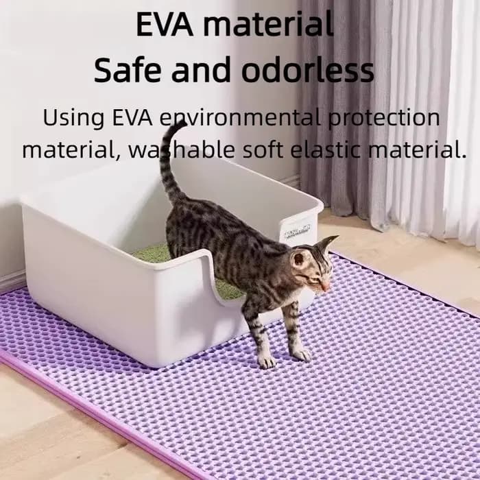 Tapis de litière pour chat violet