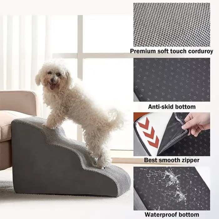 Rampe d'escalier pour chien et chat, antidérapante, pour animaux de compagnie, pour lit, marches pour chien, 2/3 niveaux, escalier d'entraînement, amovible et lavable