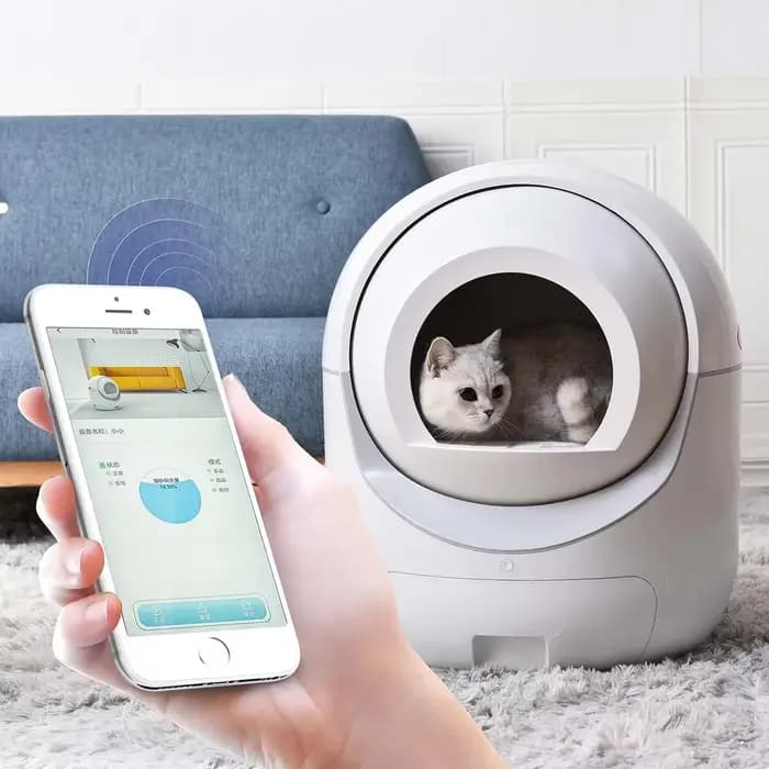 Bac à litière autonettoyant pour plusieurs chats