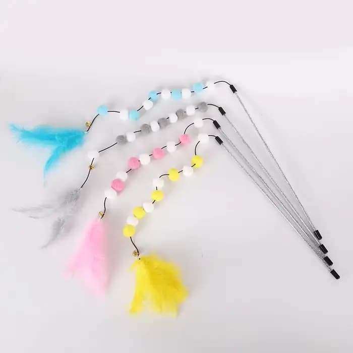 Jouet coule avec clochette et plumes pour chat
