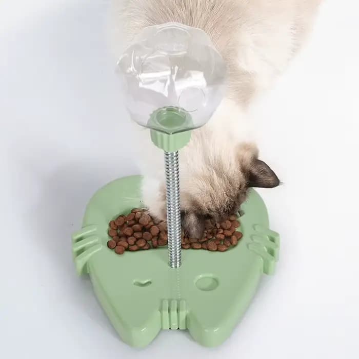 Jouet interactif pour chat avec distributeur de friandises oscillant