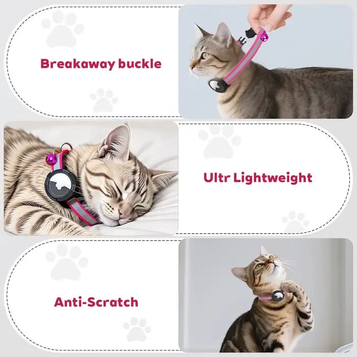 Collier de chat Airtag avec support d'étiquette d'air réglable