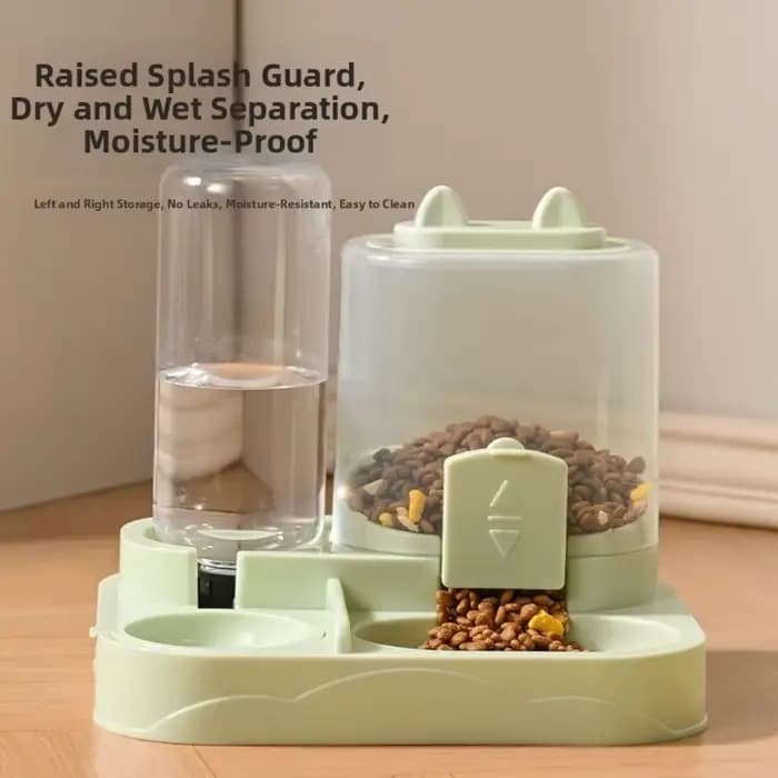 Distributeur automatique de nourriture pour animaux de compagnie grande capacité 2-en-1