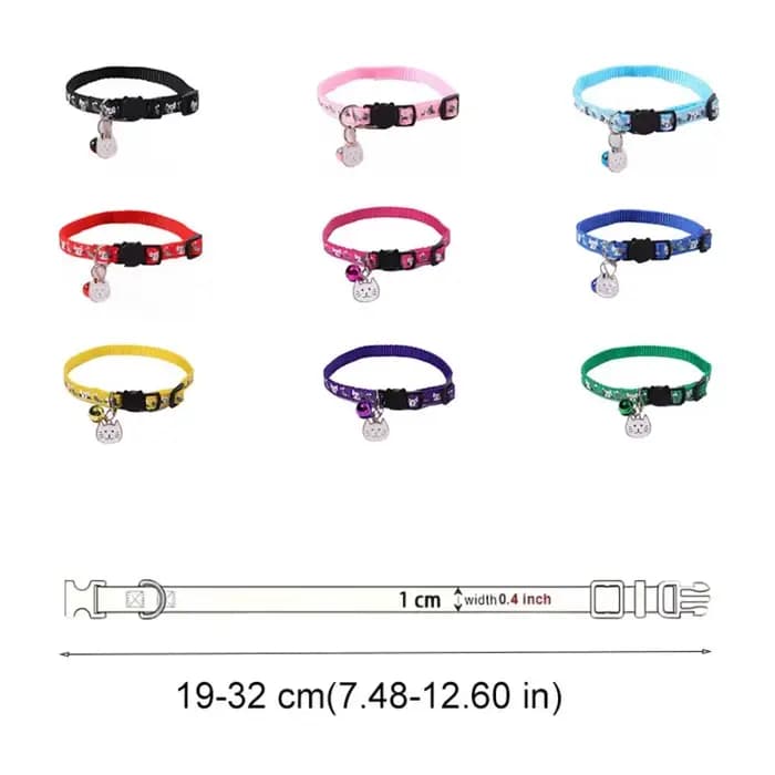 Collier réglable pour chat avec boucle de sécurité