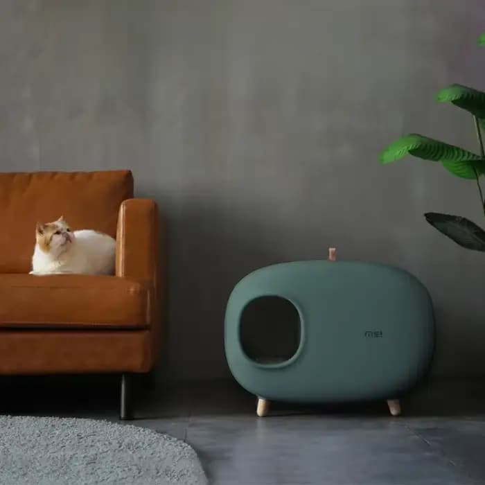 Boîte à litière pour chat en forme de Mochi