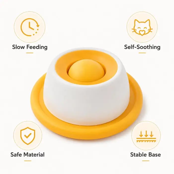 Gamelle pour chat à alimentation lente et dissimulée