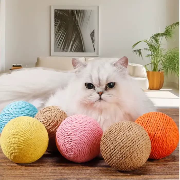 Balle à gratter interactive en Sisal pour chat