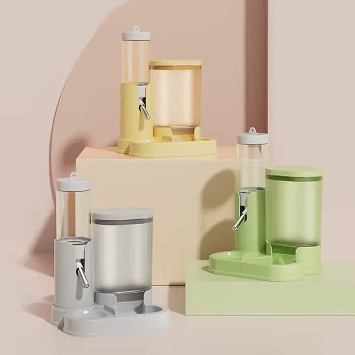 Distributeur automatique de nourriture et d'eau deux-en-un pour hamsters