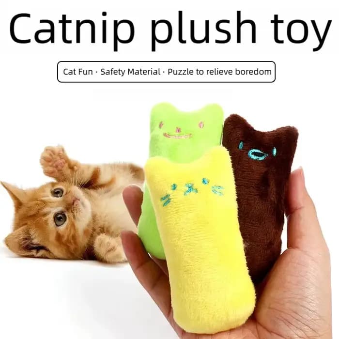 Jouet pour chat en peluche couineur avec herbe à chat