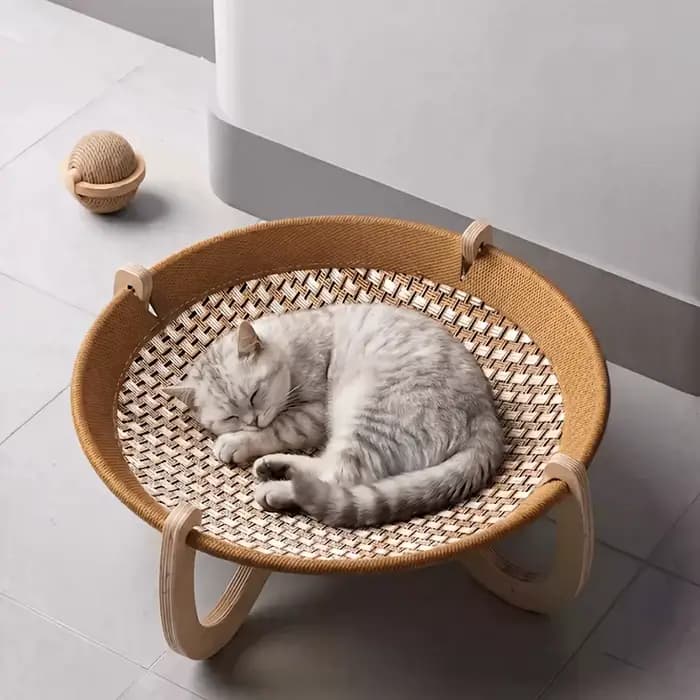 Hamac pour chat en osier