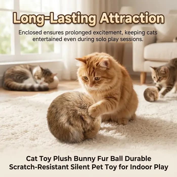 Jouet pour chat en fourrure de lapin