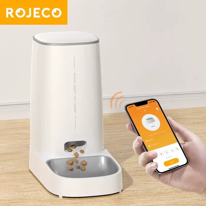 ROJECO mangeoire automatique pour chat animal de compagnie intelligent WiFi distributeur de croquettes de nourriture