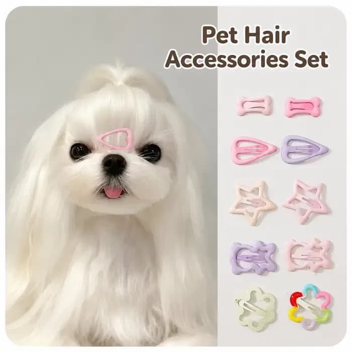 Épingles à cheveux pour chien tendance, pinces antidérapantes pour franges, accessoires de toilettage pratiques exclusivement pour les chiens maltese, yorkie et petits chiens