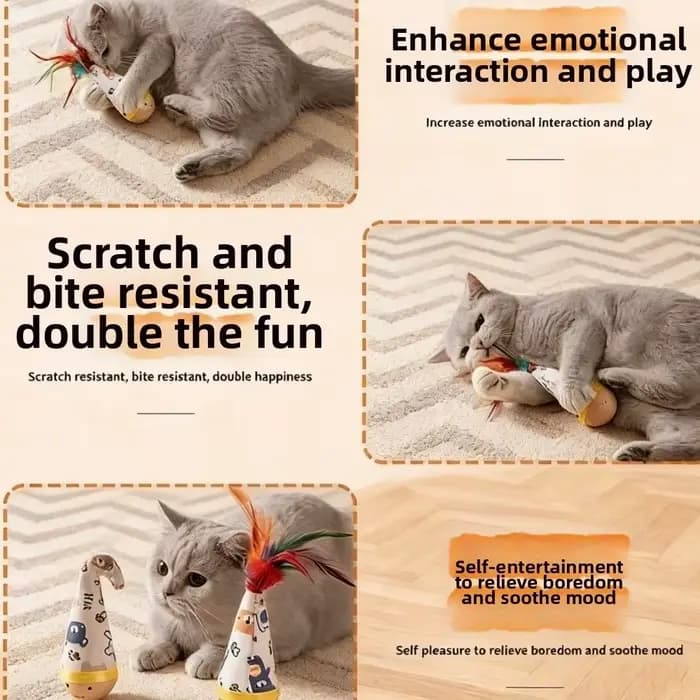 Jouet interactif pour chat avec motif de dessin animé