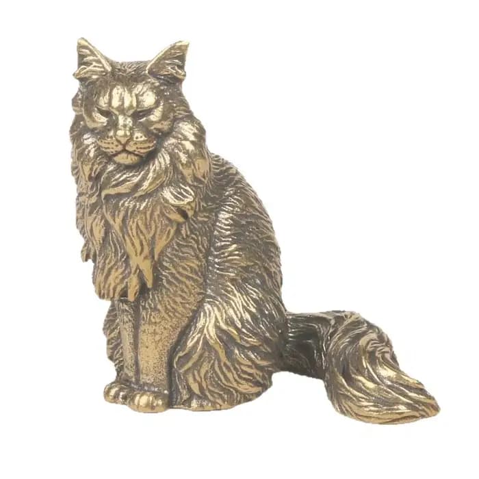 Figurines miniatures Maine Coon en laiton