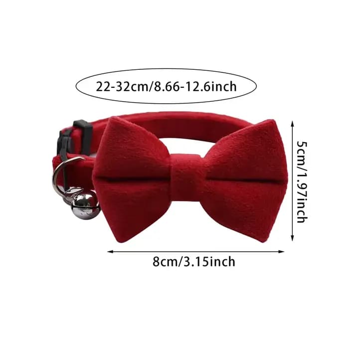 Collier pour chat avec clochette et nœud papillon