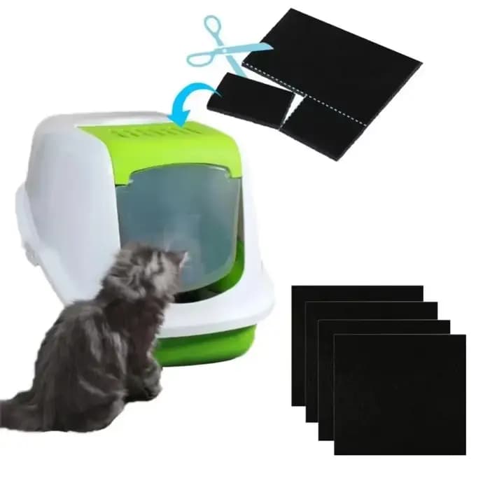 Filtre en coton à charbon actif pour litière pour chat, 3 pièces, remplacement pour un nettoyage plus efficace