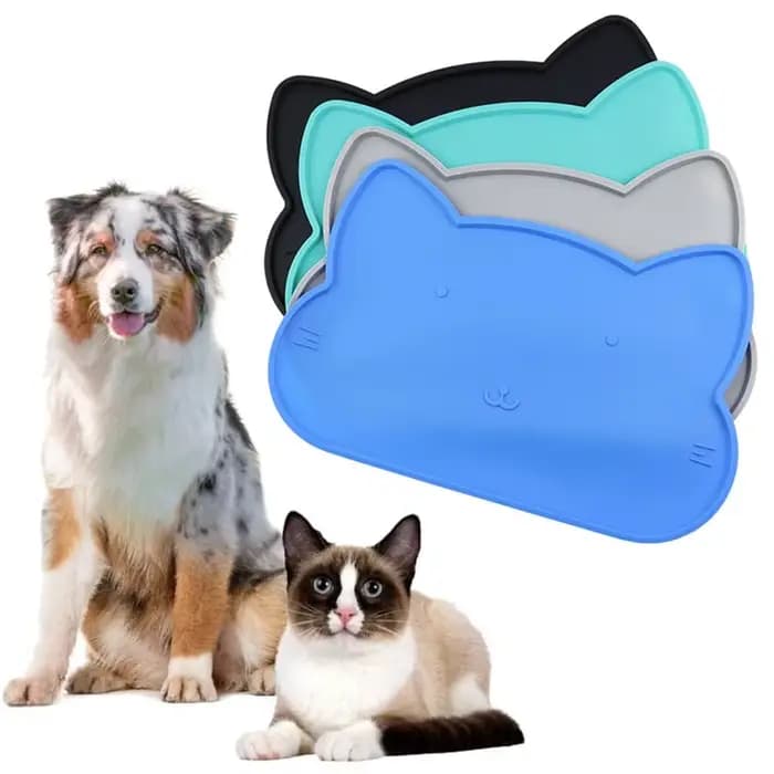 Tapis de gamelle pour animaux de compagnie en silicone durable