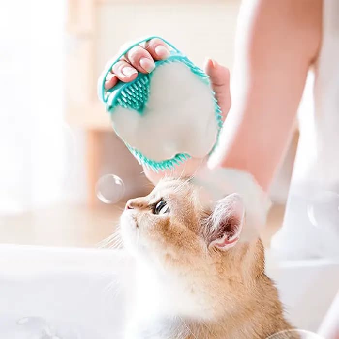 Brosse de bain en silicone souple pour animaux de compagnie, masseur, gel douche, outils de nettoyage, peigne, chien, chat, livres, fournitures de toilettage
