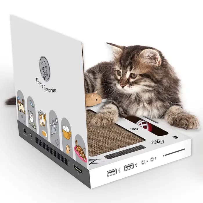 Grattoir pour chat en forme d'ordinateur portable