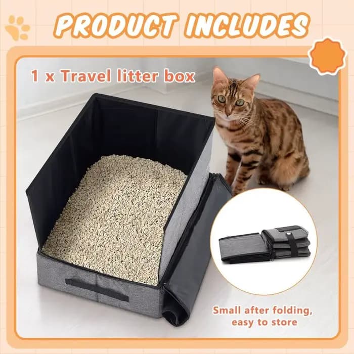 Bac à litière pliable pour chat