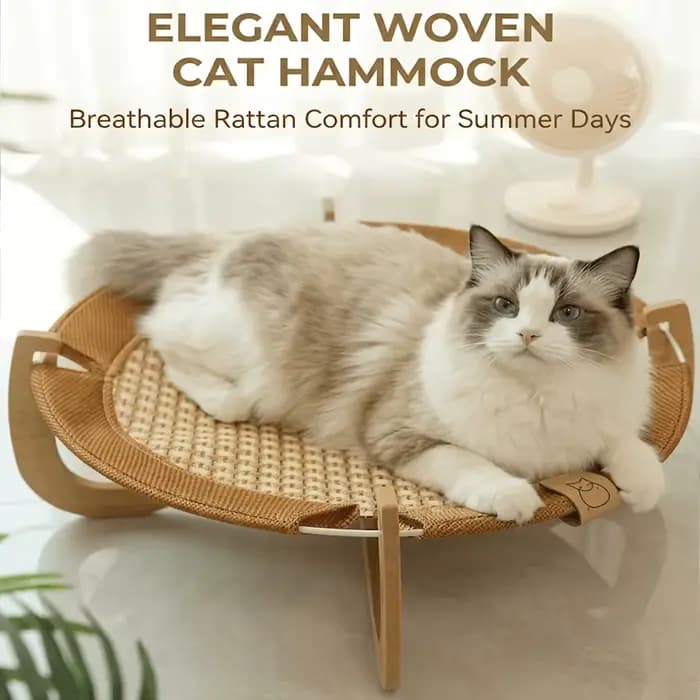 Hamac pour chat en osier