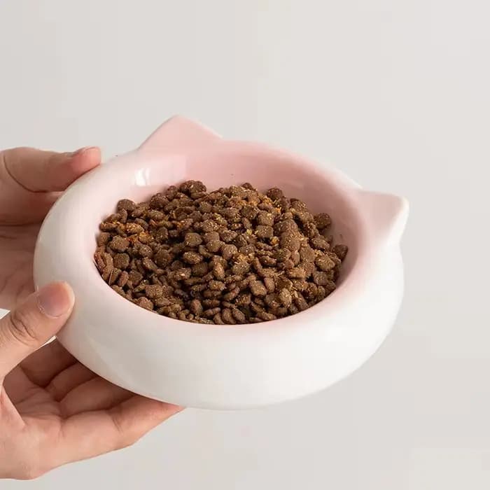 Bol en céramique pour chat en forme d'oreilles de chat mignonnes