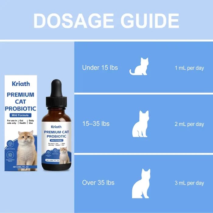 Gouttes Probiotiques pour Chats - Probiotique Liquide