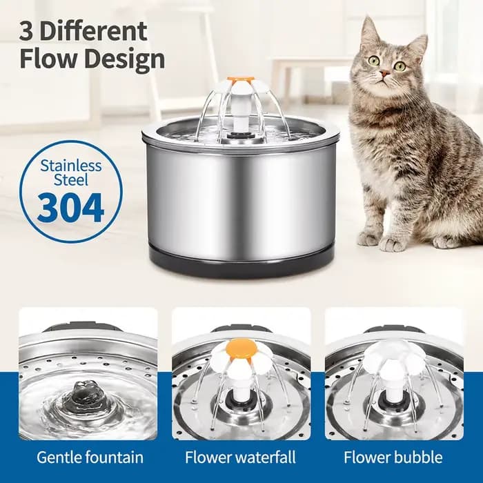 Fontaine pour animaux de compagnie en acier inoxydable 2