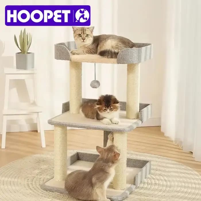 HOOPET Arbre à chat, Tour à chat avec structure intégrée