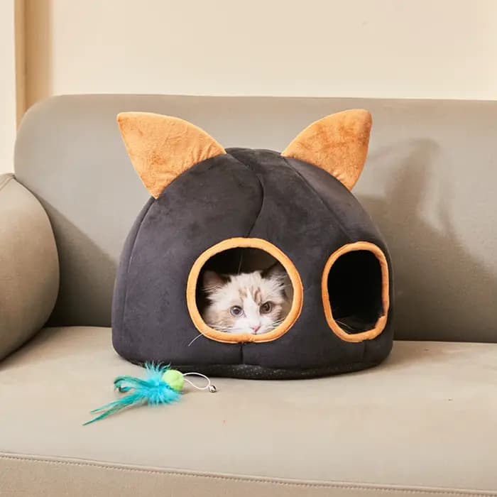 Nouveau panier-coussin rond confortable pour chat