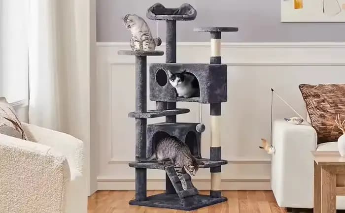 Tour d'escalade pour chat en bois massif moderne