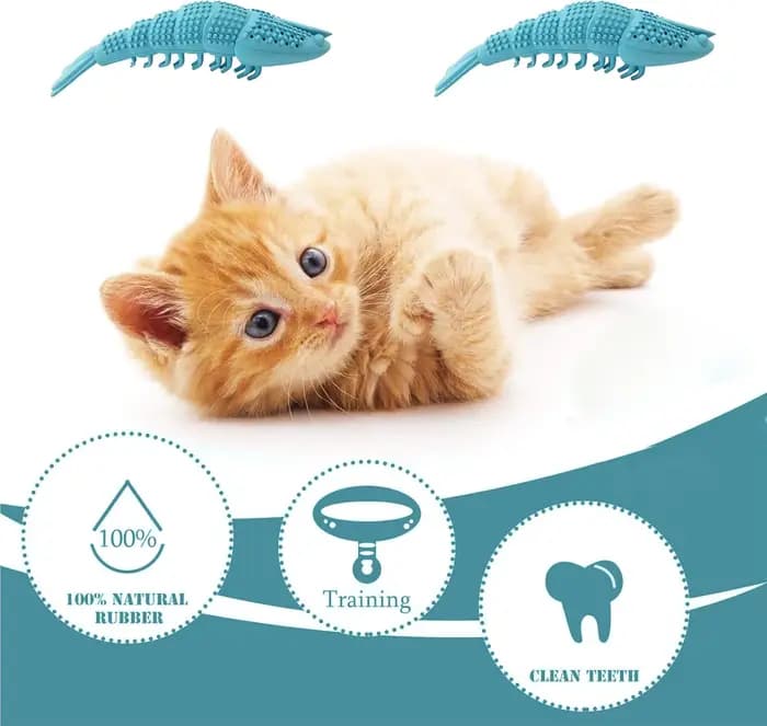 ATUBAN Brosse à dents pour chat avec jouet à la catnip